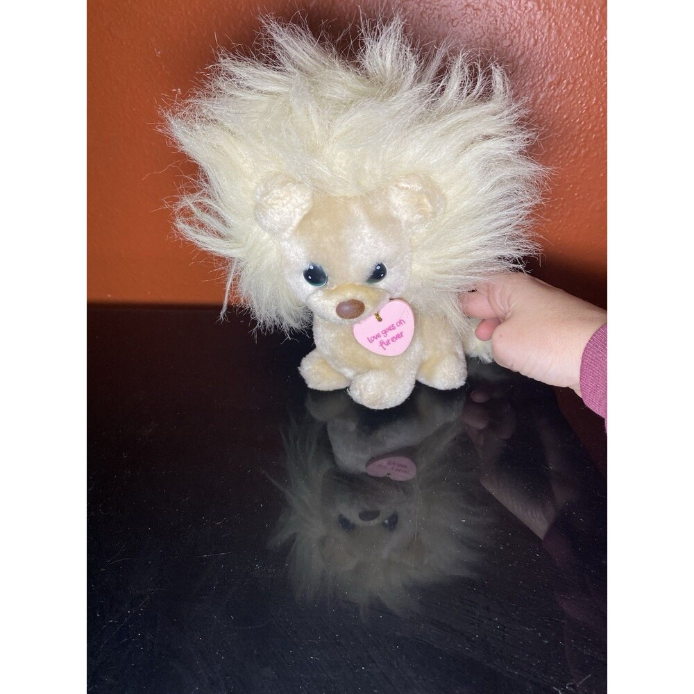 VTG 1986 Precious Moments Lion Plush Applause Love Goes On Furever Heart Tag